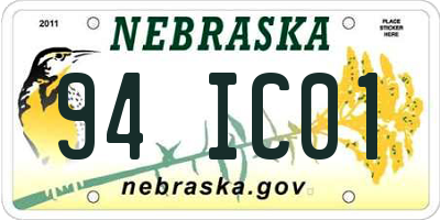 NE license plate 94IC01