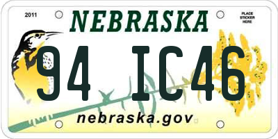 NE license plate 94IC46