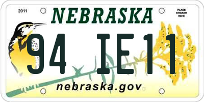 NE license plate 94IE11