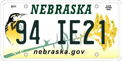 NE license plate 94IE21