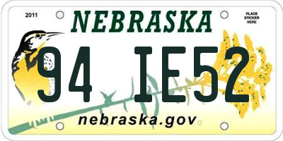 NE license plate 94IE52