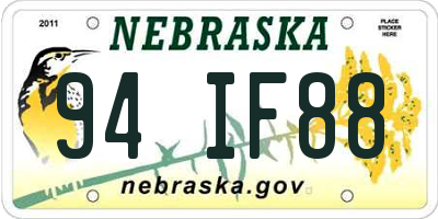 NE license plate 94IF88