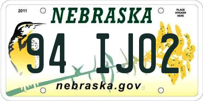 NE license plate 94IJ02