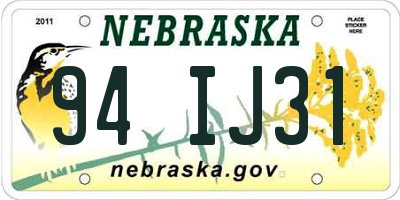 NE license plate 94IJ31