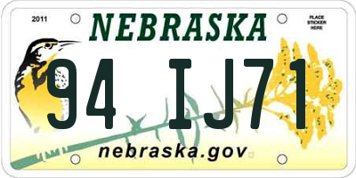 NE license plate 94IJ71