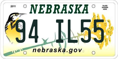 NE license plate 94IL55