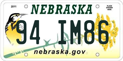 NE license plate 94IM86