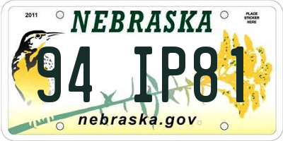 NE license plate 94IP81