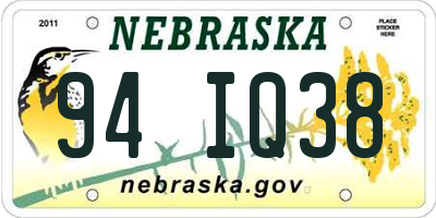 NE license plate 94IQ38