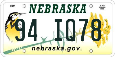 NE license plate 94IQ78