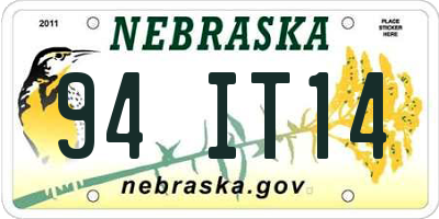 NE license plate 94IT14