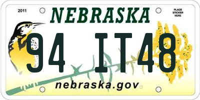 NE license plate 94IT48