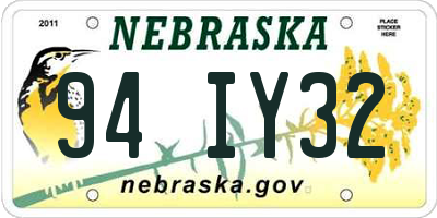 NE license plate 94IY32