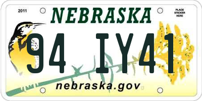 NE license plate 94IY41