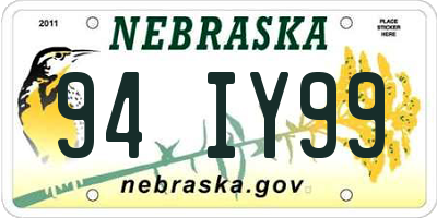NE license plate 94IY99