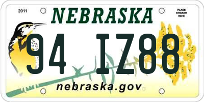 NE license plate 94IZ88