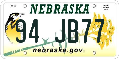 NE license plate 94JB77