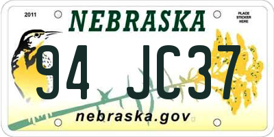 NE license plate 94JC37