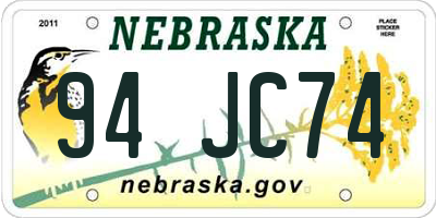 NE license plate 94JC74