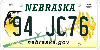 NE license plate 94JC76