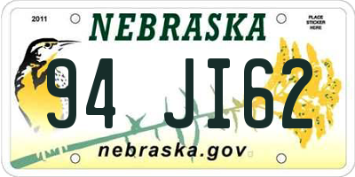 NE license plate 94JI62