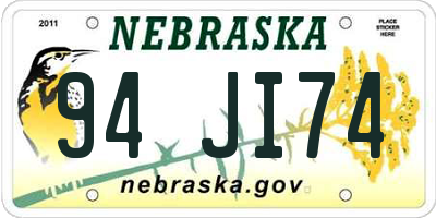 NE license plate 94JI74
