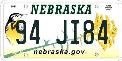 NE license plate 94JI84