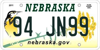 NE license plate 94JN99