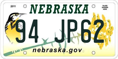 NE license plate 94JP62