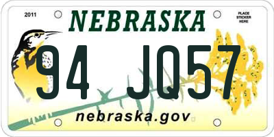 NE license plate 94JQ57