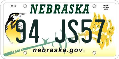 NE license plate 94JS57