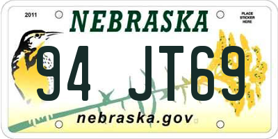 NE license plate 94JT69