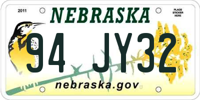 NE license plate 94JY32