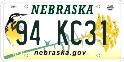 NE license plate 94KC31