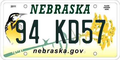 NE license plate 94KD57