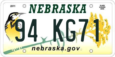 NE license plate 94KG71