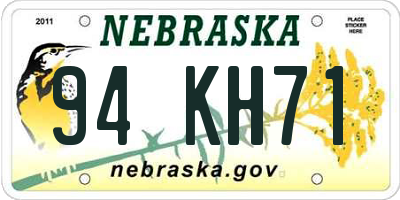 NE license plate 94KH71