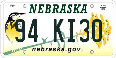 NE license plate 94KI30