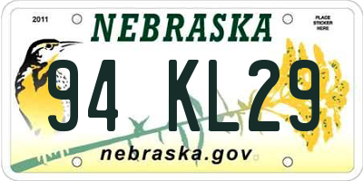 NE license plate 94KL29