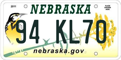 NE license plate 94KL70