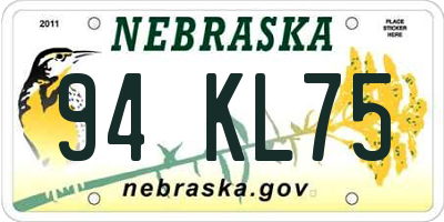 NE license plate 94KL75