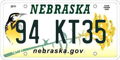 NE license plate 94KT35