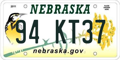 NE license plate 94KT37