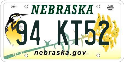 NE license plate 94KT52