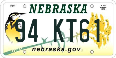NE license plate 94KT61