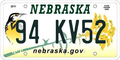 NE license plate 94KV52