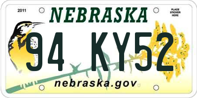 NE license plate 94KY52