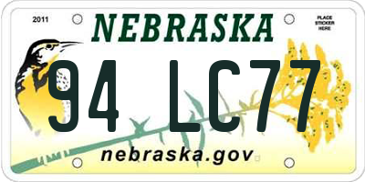 NE license plate 94LC77