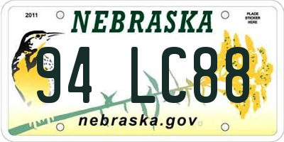 NE license plate 94LC88
