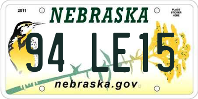 NE license plate 94LE15